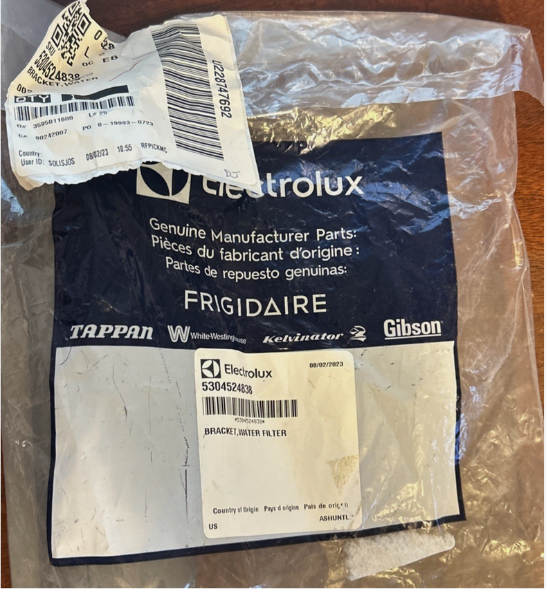 Frigidaire BRACKET,WATER FILTER